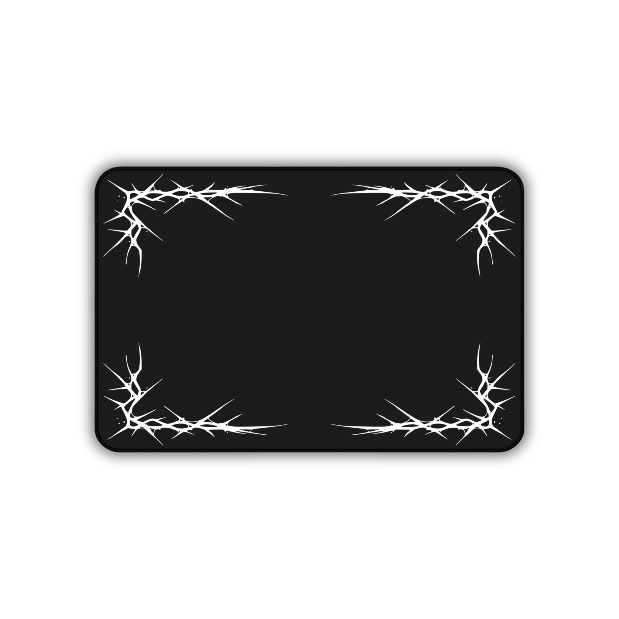 Thorns – Black Desk Mat – Minimal Gothic Thorn Mouse Pad