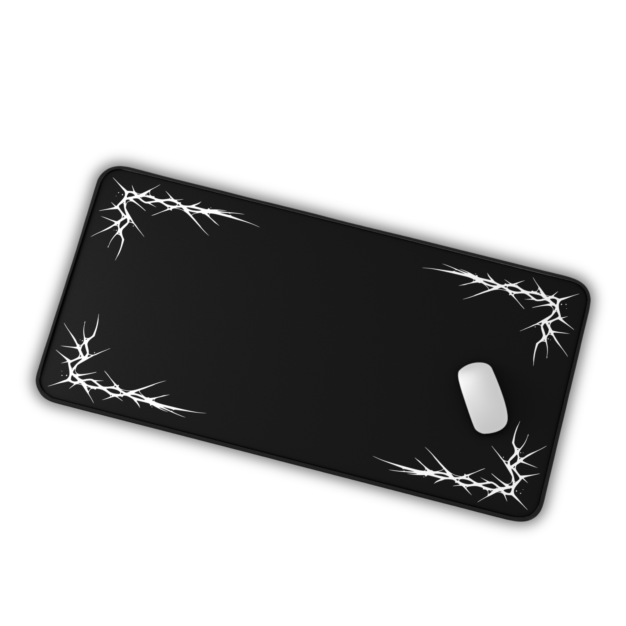 Thorns – Black Desk Mat – Minimal Gothic Thorn Mouse Pad
