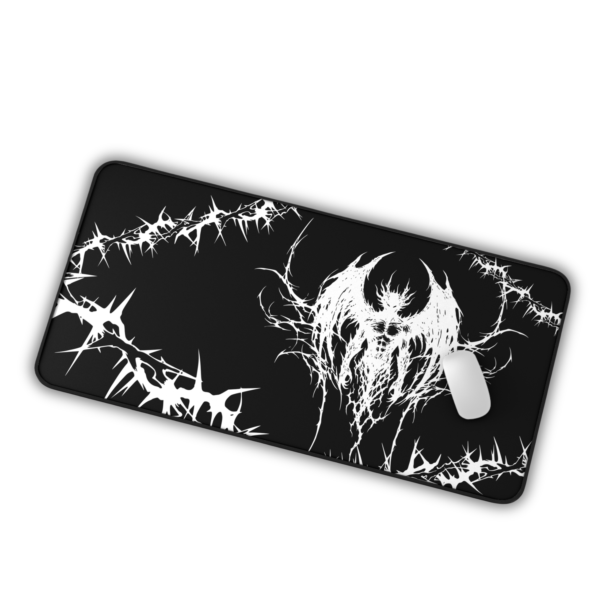 Eternal Prison – Black Desk Mat – Cyber Sigil Demon Mouse Pad