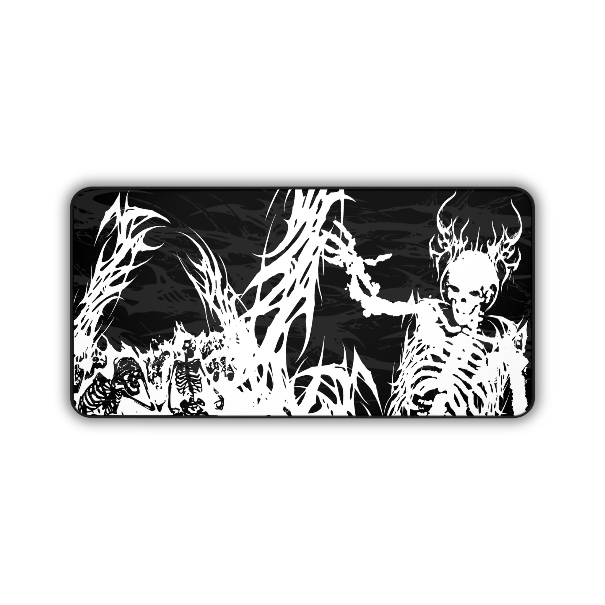 King of Torment – Black Desk Mat – Cyber Sigil Skeleton King Mouse Pad