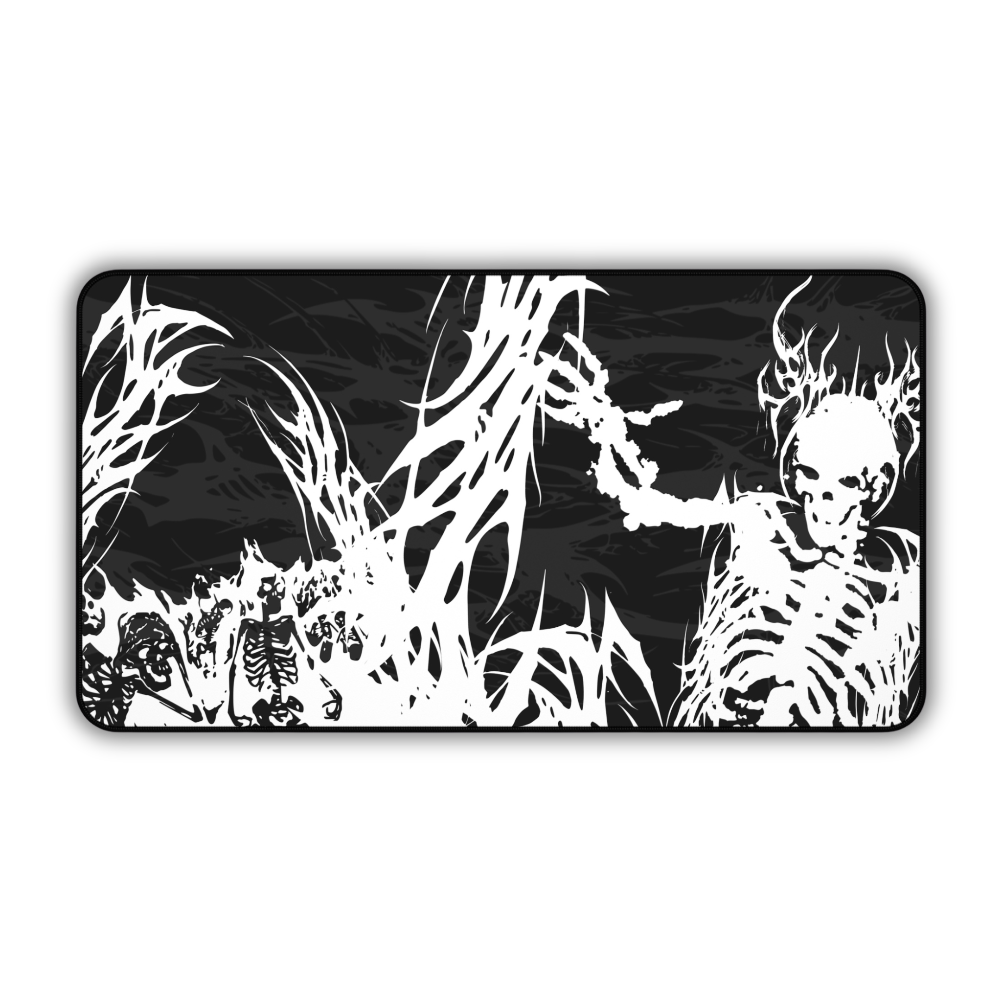 King of Torment – Black Desk Mat – Cyber Sigil Skeleton King Mouse Pad
