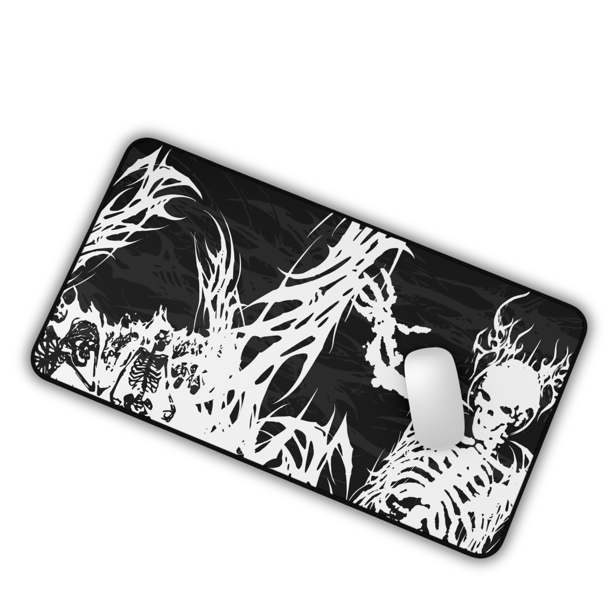 King of Torment – Black Desk Mat – Cyber Sigil Skeleton King Mouse Pad