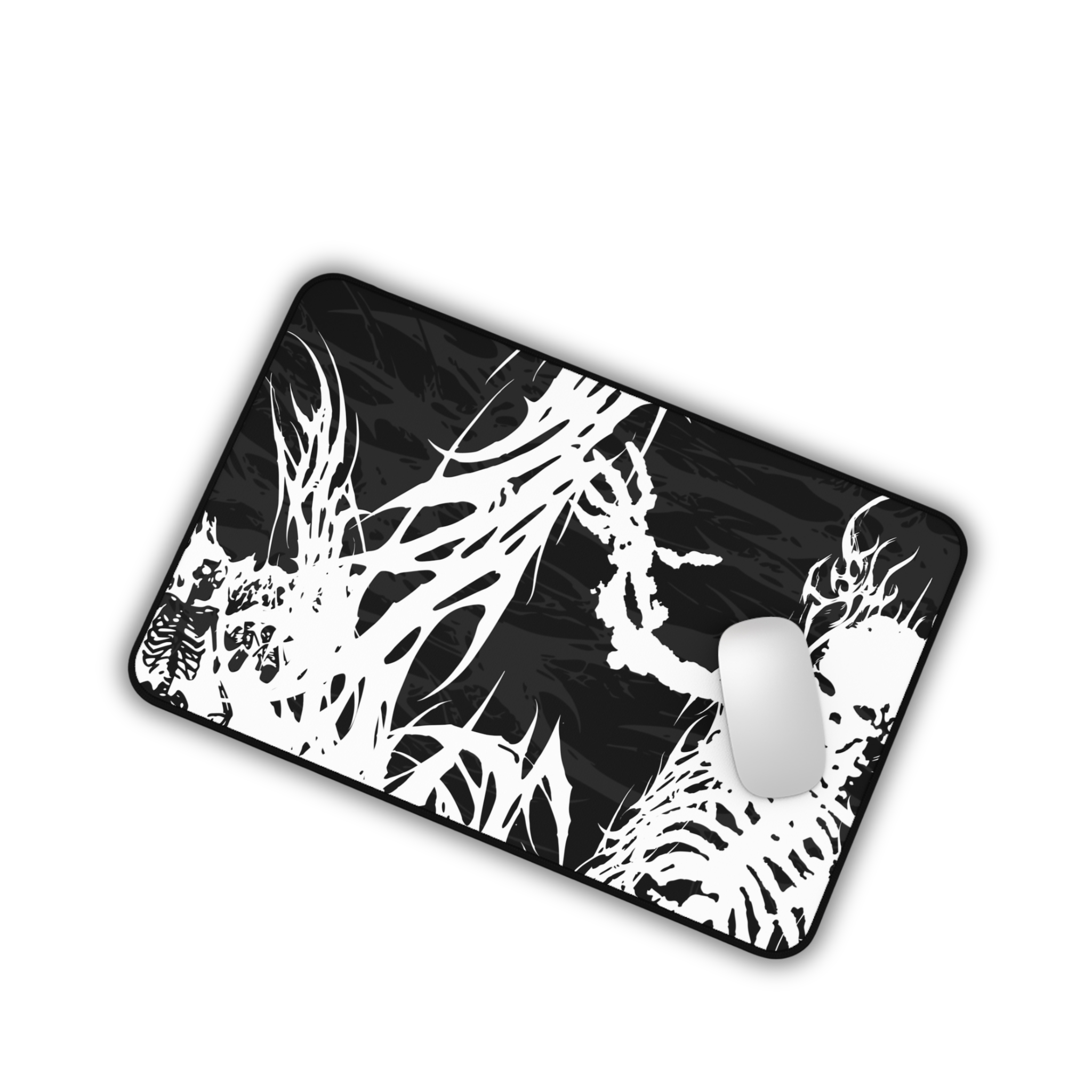 King of Torment – Black Desk Mat – Cyber Sigil Skeleton King Mouse Pad