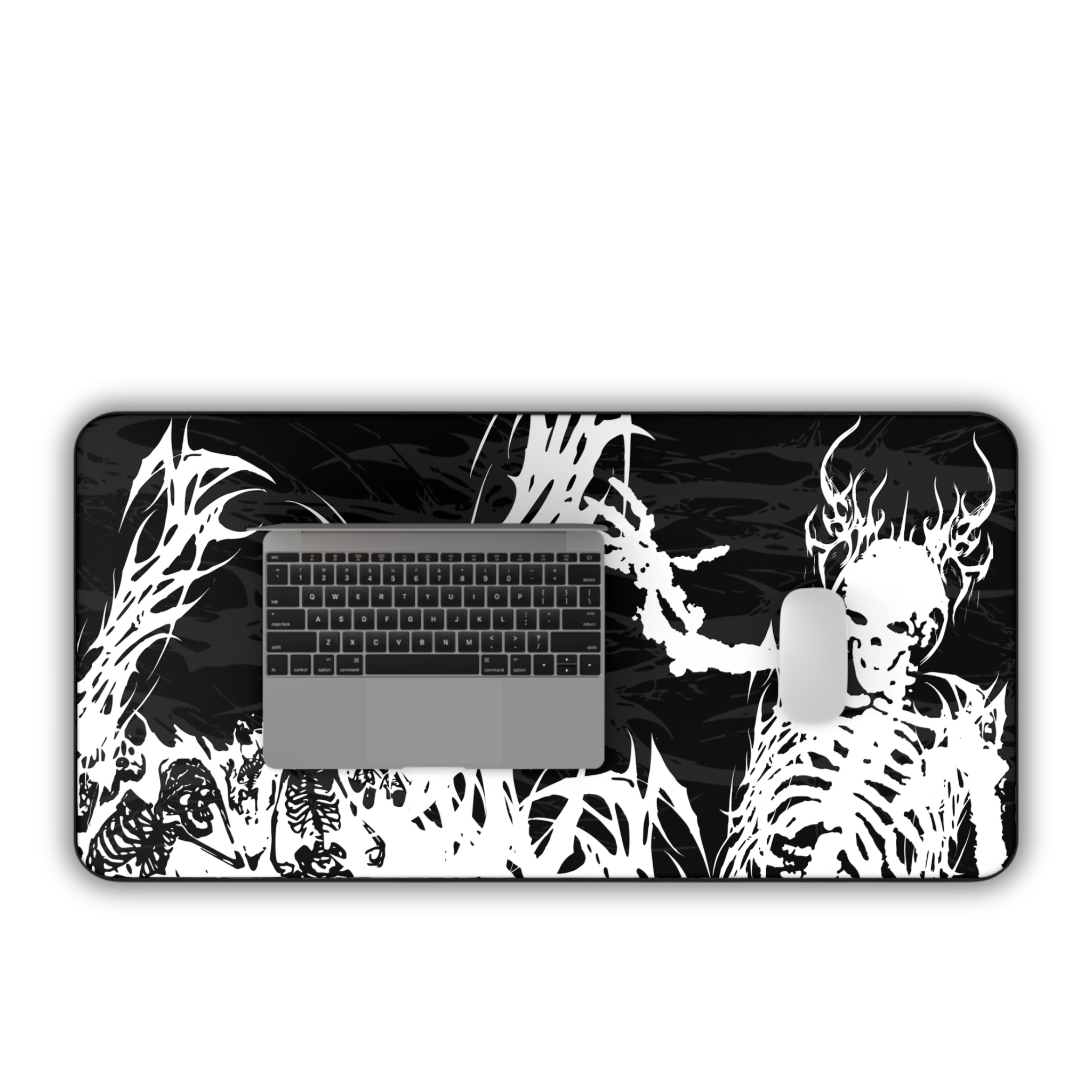 King of Torment – Black Desk Mat – Cyber Sigil Skeleton King Mouse Pad