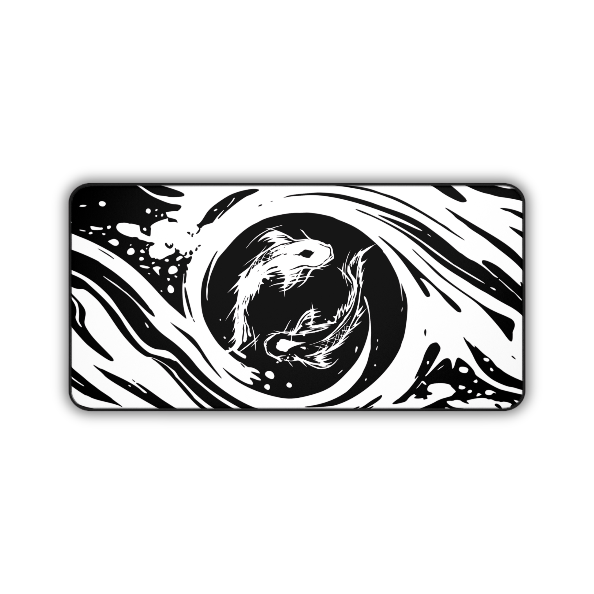 Koi Fish – Black Desk Mat – Japanese Koi Mouse Pad