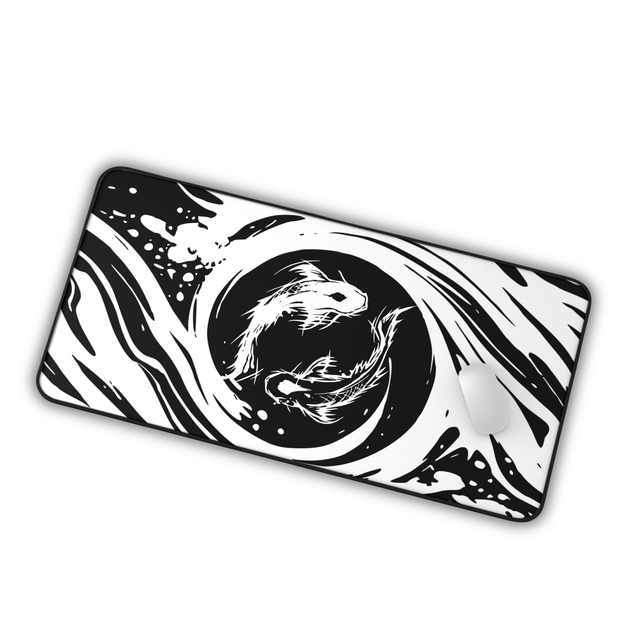 Koi Fish – Black Desk Mat – Japanese Koi Mouse Pad