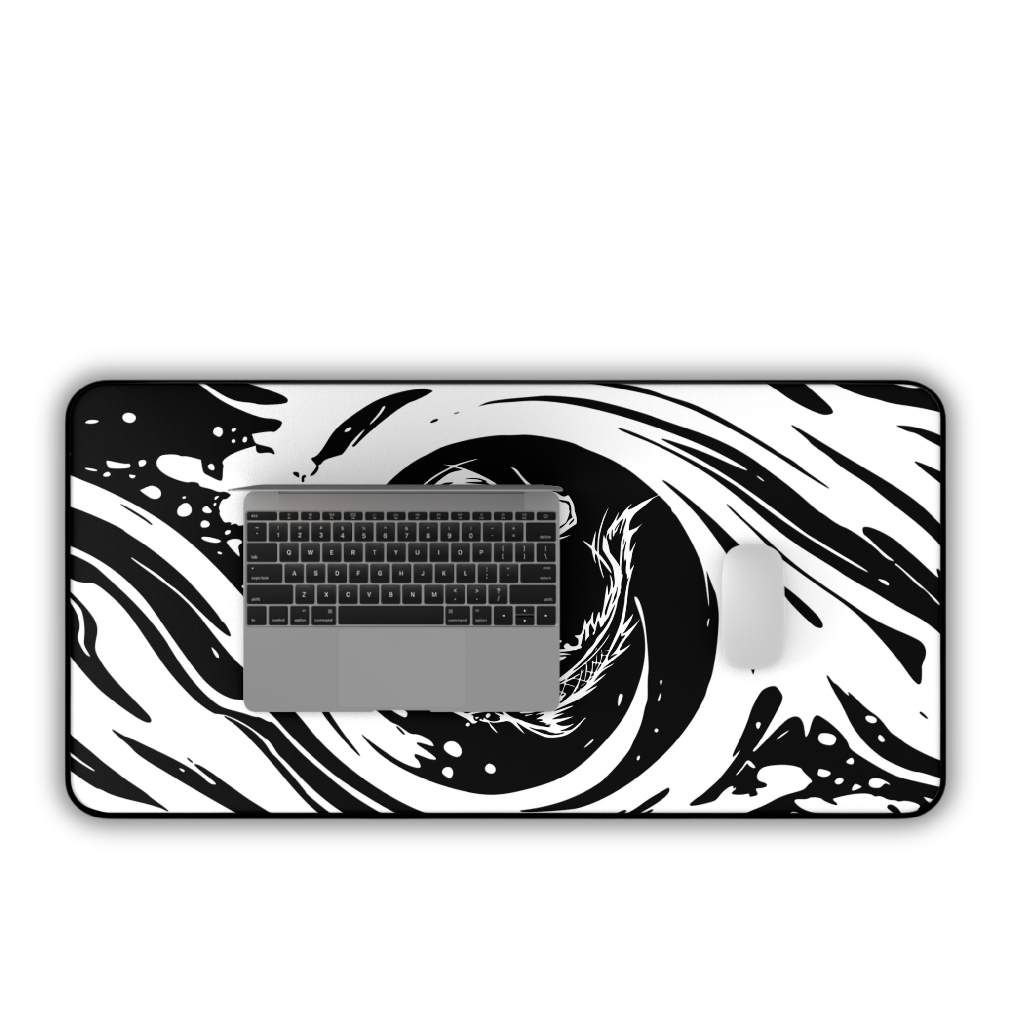 Koi Fish – Black Desk Mat – Japanese Koi Mouse Pad