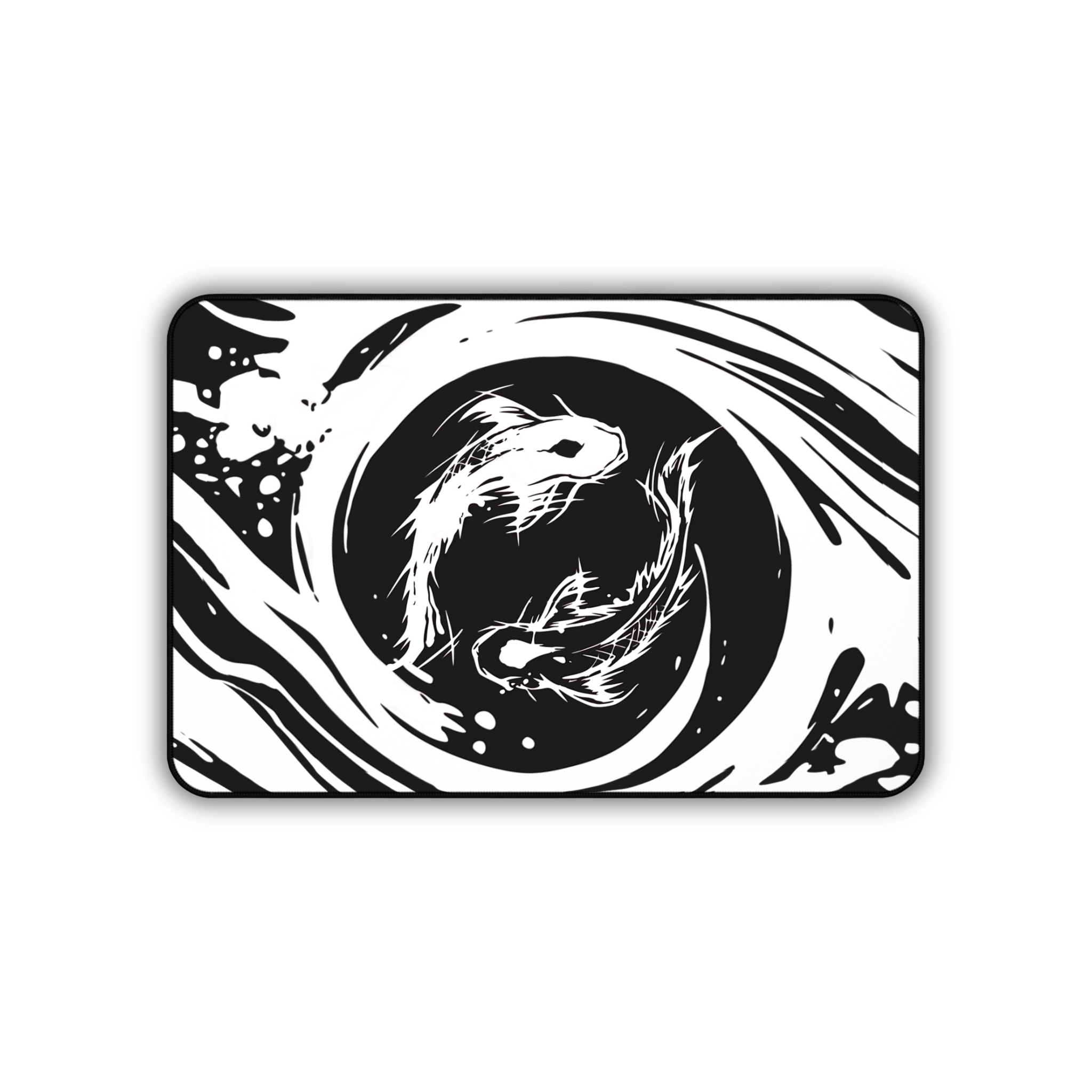 Koi Fish – Black Desk Mat – Japanese Koi Mouse Pad