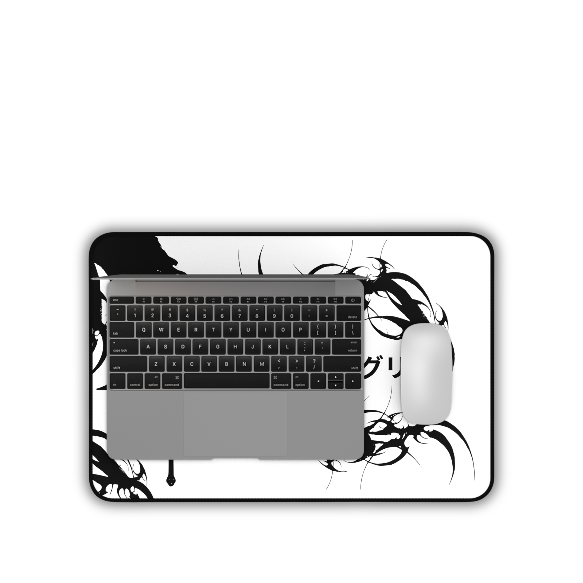 Japanese Hands – White Desk Mat – Gothic Hand Illustration Mouse Pad