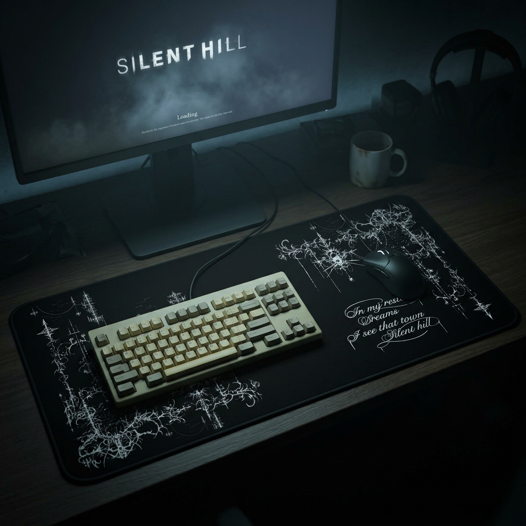 Restless Dreams – Black Desk Mat – Gothic Mouse Pad